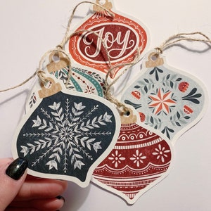 Christmas bauble gift tags Scandi Christmas gift tags Unique gift tags image 3