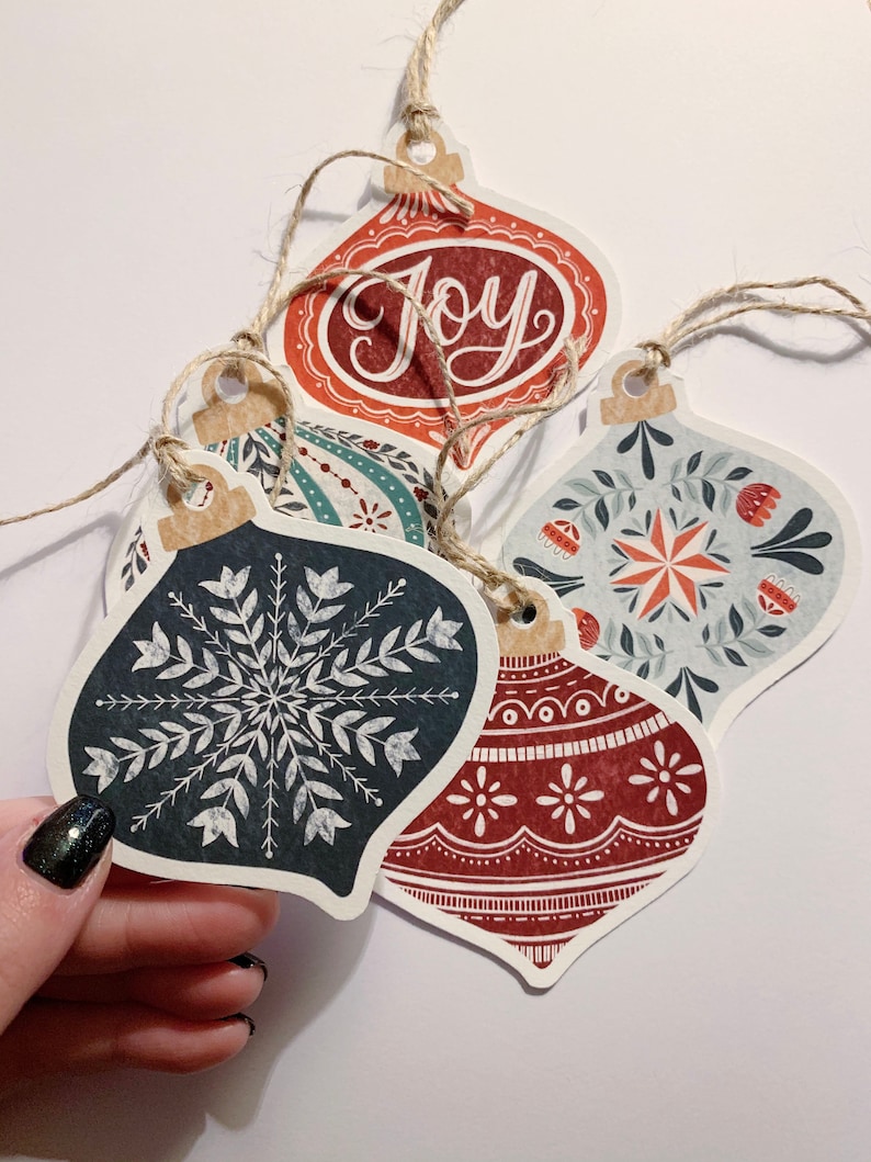 Christmas bauble gift tags Scandi Christmas gift tags Unique gift tags image 3