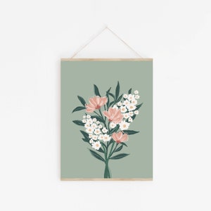 Floral wall art - Daisy and peony print - flower wall art - flower print