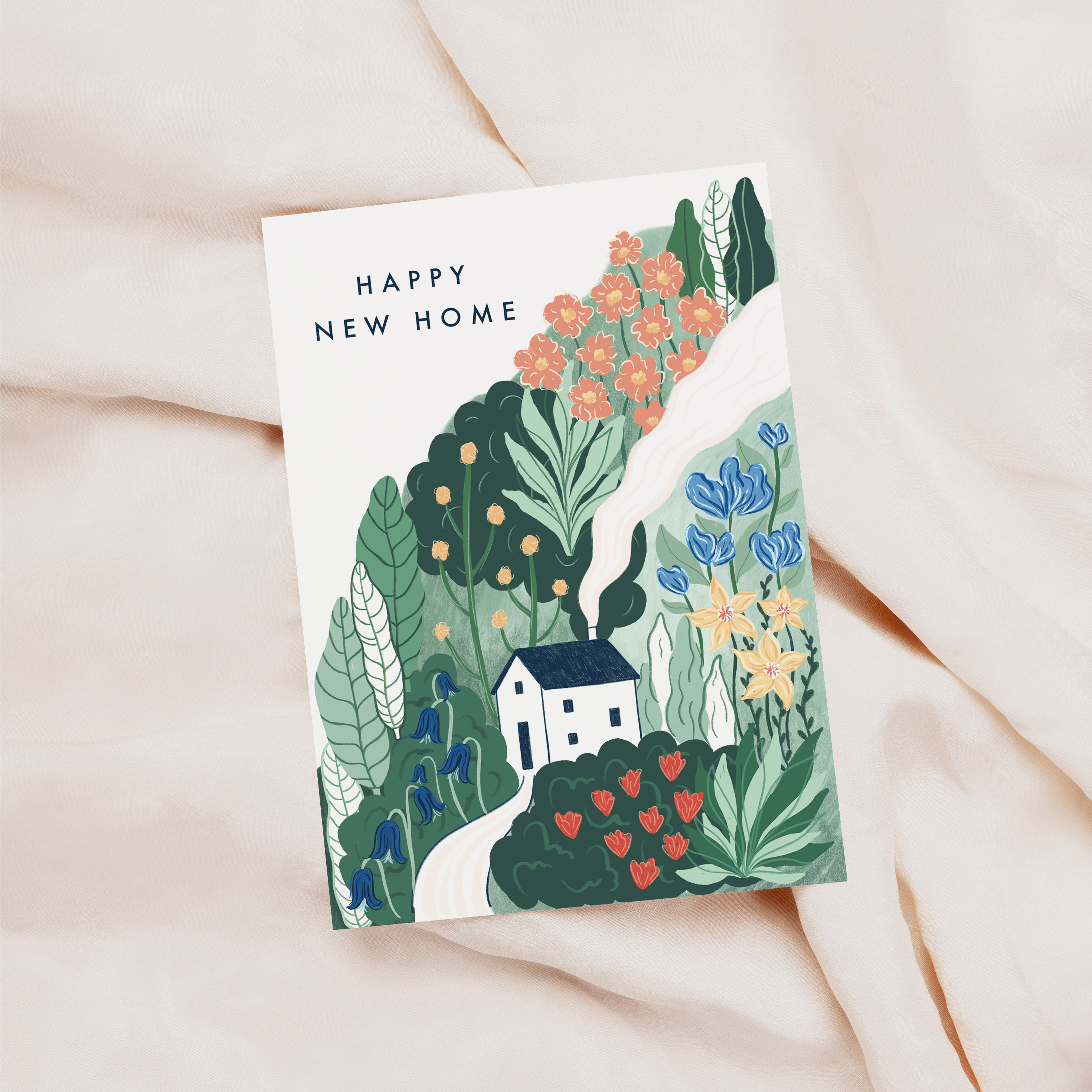 Botanical Happy New Home Card: Floral Moving House Card - Etsy