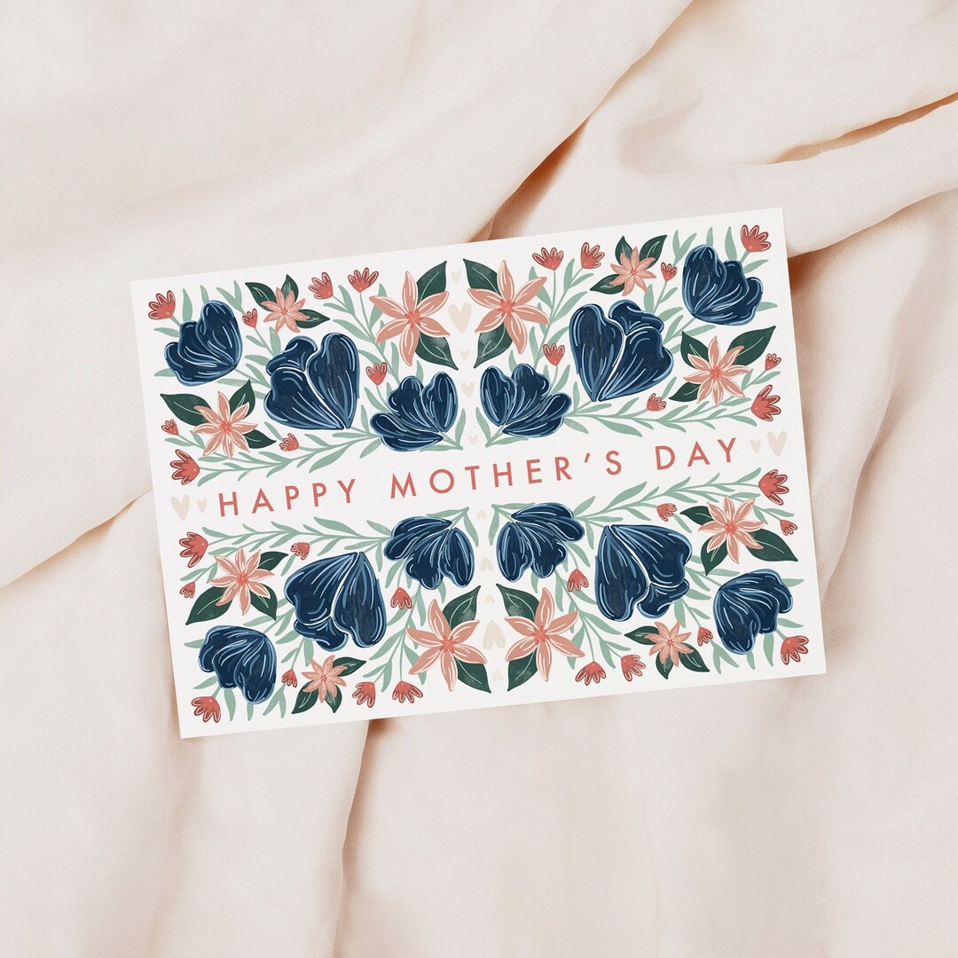 Mothers Day Card, Floral Mother's Day Card, Cards for Mums, Happy ...