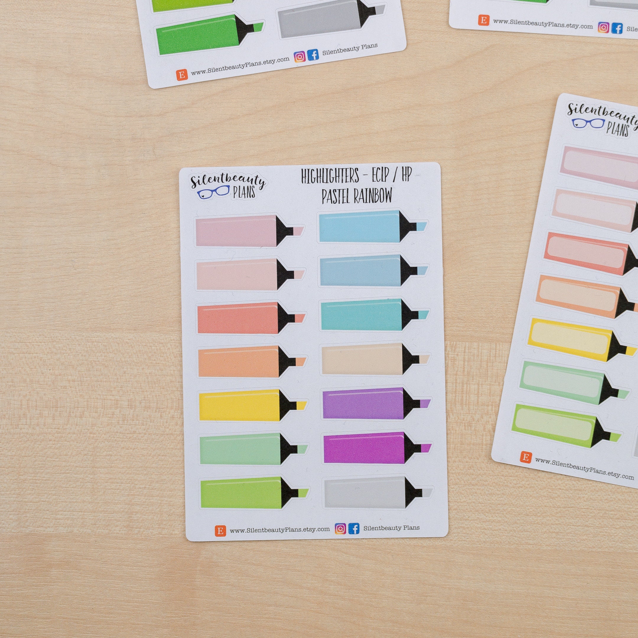 Highlighter Stickers 4 Options Planner Stickers UK Etsy