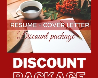 DISCOUNT: Resume & Cover Letter PACKAGE | Resume Writing | Professional Resume | Cover Letter