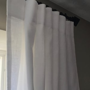 Inverted Pleat Linen Curtain Panel Fully Lined, Any Size, Additional Color Choices
