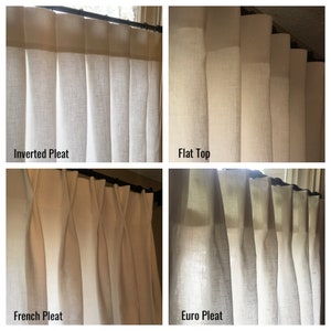 Linen Cafe Curtains, Includes 2 panels, Fully Lined, Choose Pleat option, Additional Color Choices