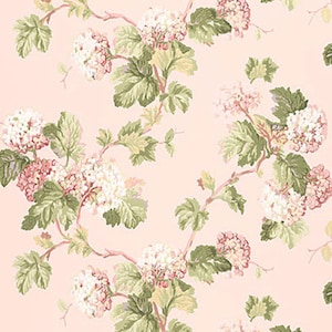 Schumacher Blush Floral Vine Wallpaper