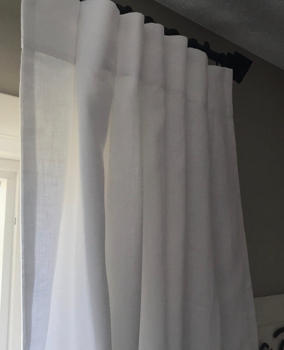 Inverted Pleat Linen Curtain Panel Fully Lined Any Size - Etsy