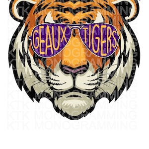Tiger Mascot Geaux Tigers Sunglasses PNG