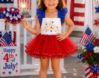 Girls 4th of July dress, Independence Day Romper, baby romper, toddler romper, 4th of July, tutu romper, tutu, tutu dress, sequin romper