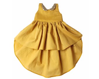 Golden Glam Hi Low Dress, girls dresses, dresses for girls, girls, baby, toddler, dresses for baby girl, baby girl dresses, toddler, girl
