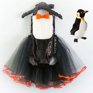 Penguin Romper, baby romper, toddler romper, princess dress, tutu dress, girls dresses, tutu, ruffle romper, kids, girls, costume