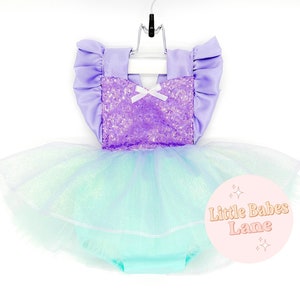 Mermaid birthday girl Outfit, Mermaid 1st birthday girl outfit, 1st birthday mermaid smash cake outfit, Second birthday Mermaid girl outfit