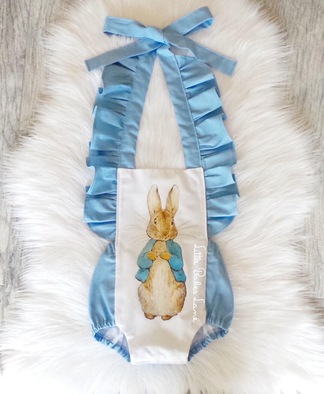 Peter Rabbit Inspired Romper, Bunny Sitter Outfit, Easter Baby Girl ...