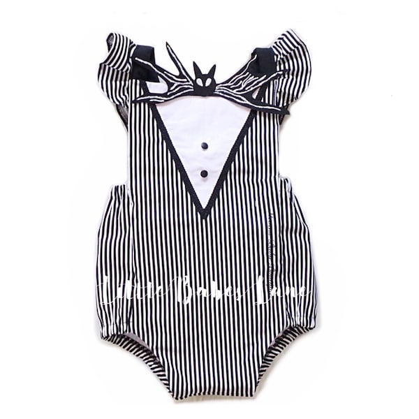 Jack Skellington Inspired Romper, first birthday romper, toddler girl romper, baby girl outfits, first birthday, cake smash outfit