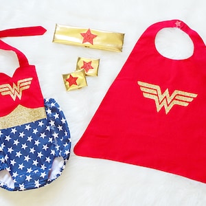 Wonder Women Inspired Romper, baby romper, toddler romper, princess dress, super hero, super hero party, toddler girl clothes