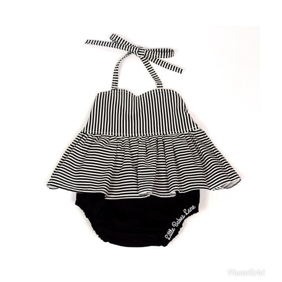 Pin Stripe Set First Birthday 2nd Birthday Girls Coming Home Outfit Girls Clothes Summer Dress Baby Girl Clothes Halter Top Etsy