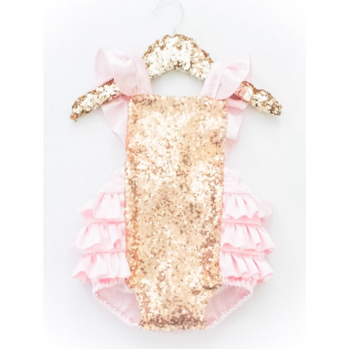 Sequin Ruffle Romper, Baby Girl Outfit, Cake Smash