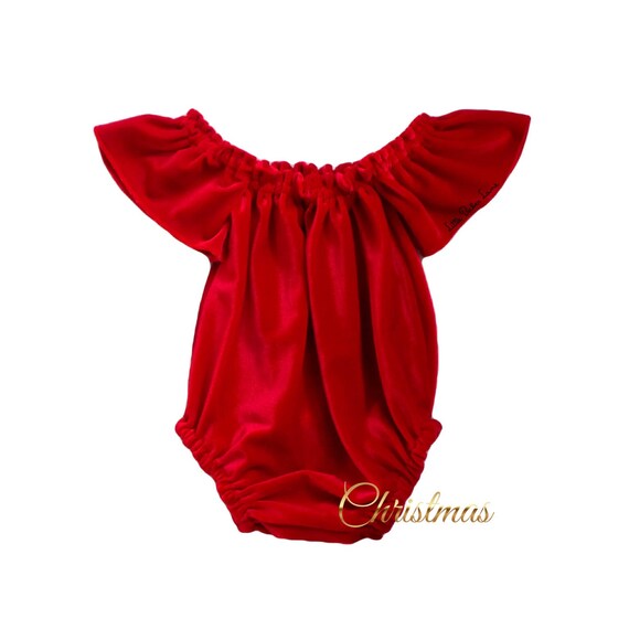 red velvet romper baby