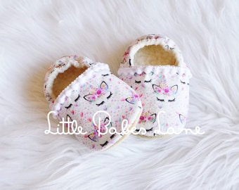 Unicorn Moccasins / Baby Moccasins/ Baby Shoes /Girls Moccasins