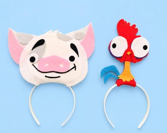 Traje de Pua, Diadema de Pua, Traje de Hei Hei, Diadema de Hei Hei, Hei Hei, Pua, Traje de Moana, Moana Halloween, Pua Halloween, Hei Hei Halloween