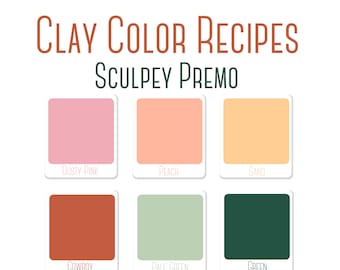 Clay Color Recipes | Polymer Clay Color Recipes | Sculpey Premo Clay Color Recipes | Polymer Clay Color Mixing Tutorial | Clay Earrings