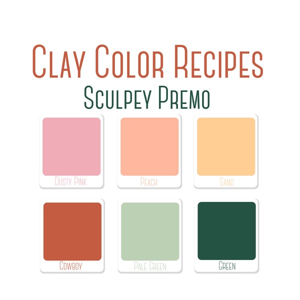 Clay Color Recipes | Polymer Clay Color Recipes | Sculpey Premo Clay Color Recipes | Polymer Clay Color Mixing Tutorial | Clay Earrings