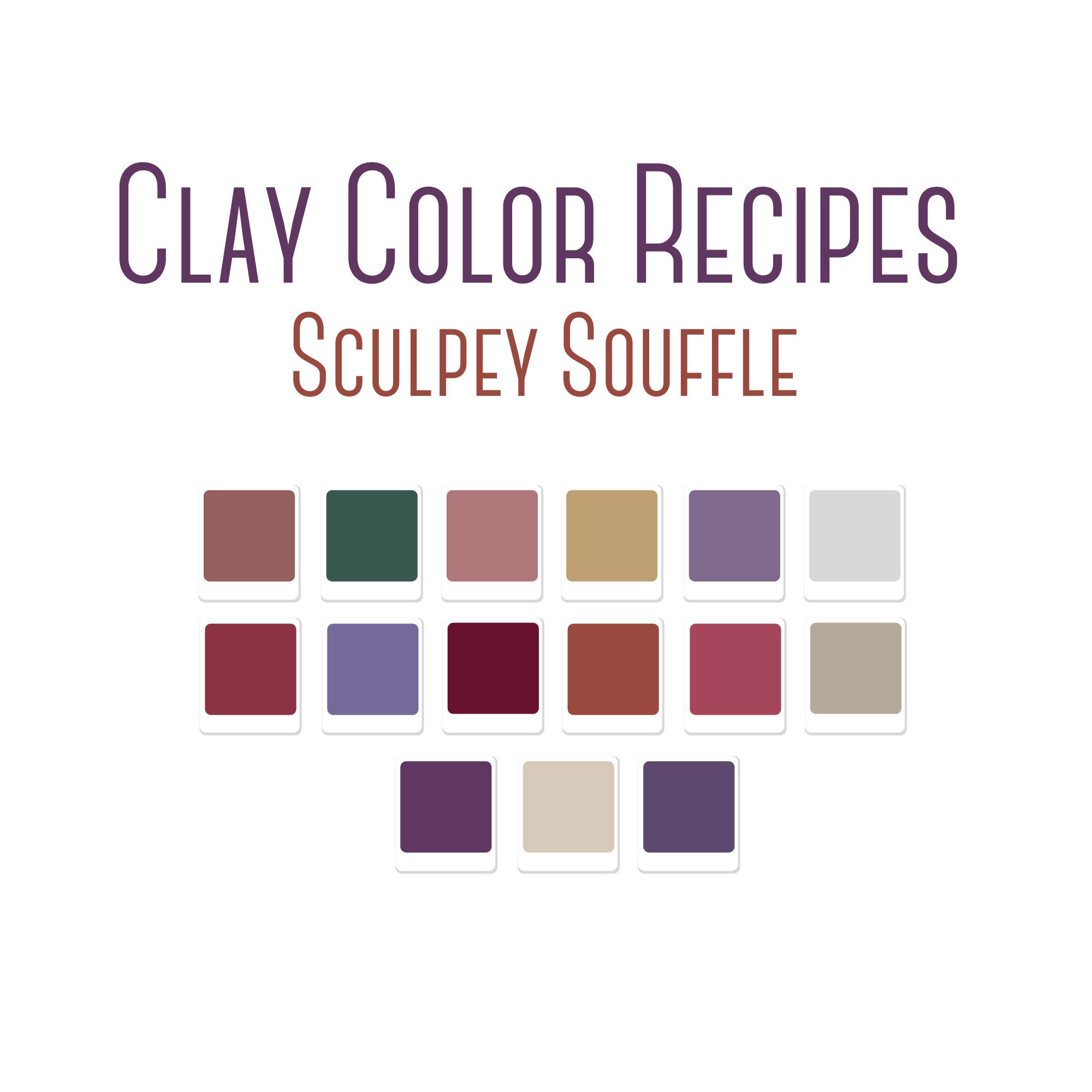 Polymer Clay Color Recipe Sand and Sea Sculpey Souffle and Premo Clay Color  Recipes Blue Neutral Clay Colour Recipes. 