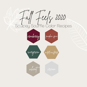 Polymer Clay Color Recipe Ebook - Fall Feels 2020 Polymer Clay Color Recipes, polymer clay color mixing tutorial, sculpey souffle