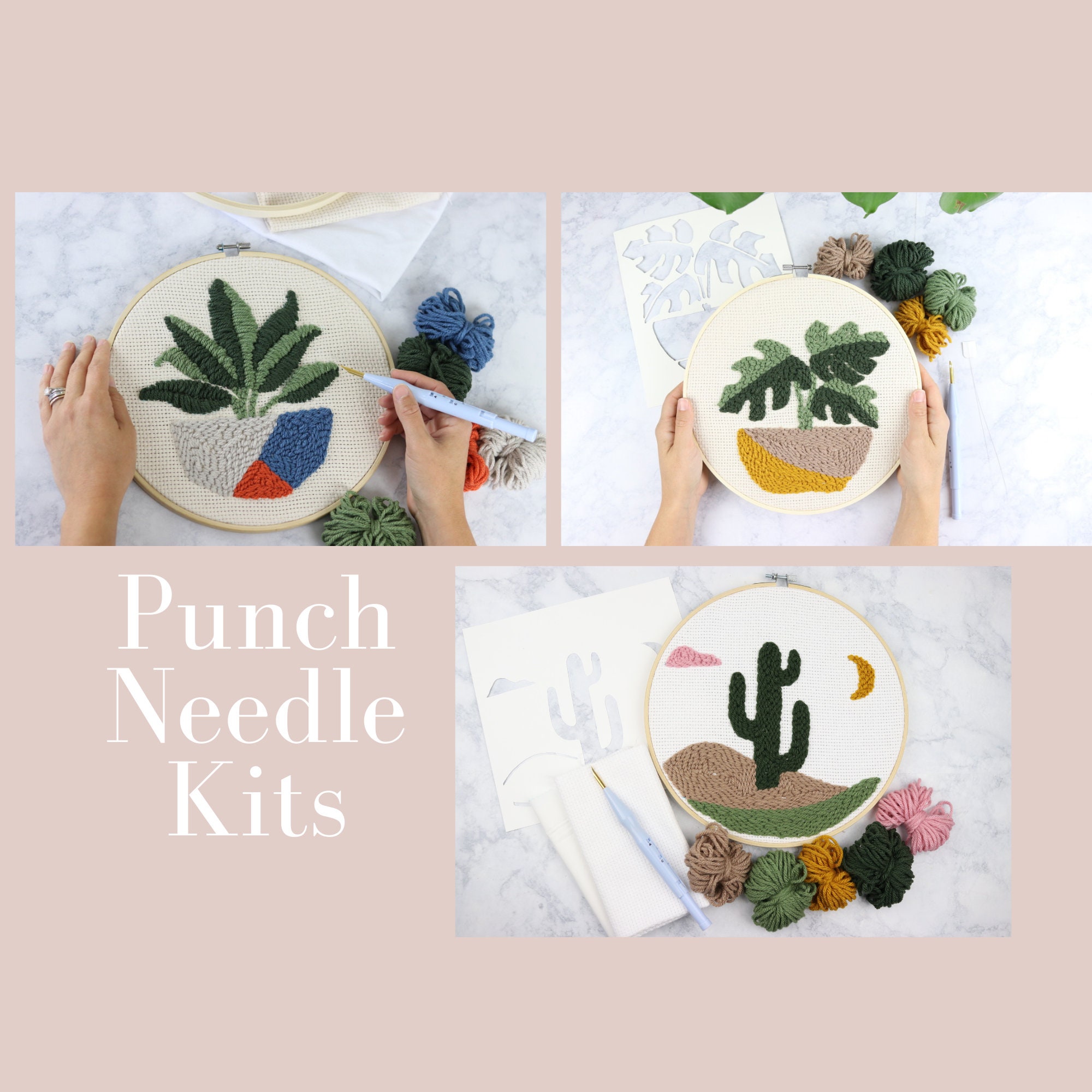 Kits & How To Sewing & Needlecraft Sewing & Fiber Beginner Punch Needle