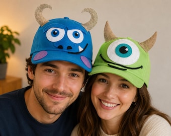 Mike And Sully Halloween Costume, Blue Monster Costume, Green One Eyed Monster, Sully Costume, Wazowski Costume, Boo Halloween, Couple