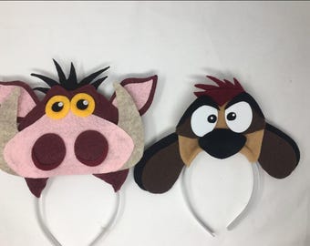 Pumbaa Costume, Timon Costume, Timon and Pumbaa halloween, Pumbaa hat, Timon Hat, Lion Movie Child Costume, Lion King adult Costume
