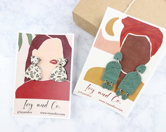 Earring Display Cards | Custom Earring Cards | Clay Earring Display Cards | Necklace Cards | Necklace Display Cards | Earring Card Holder