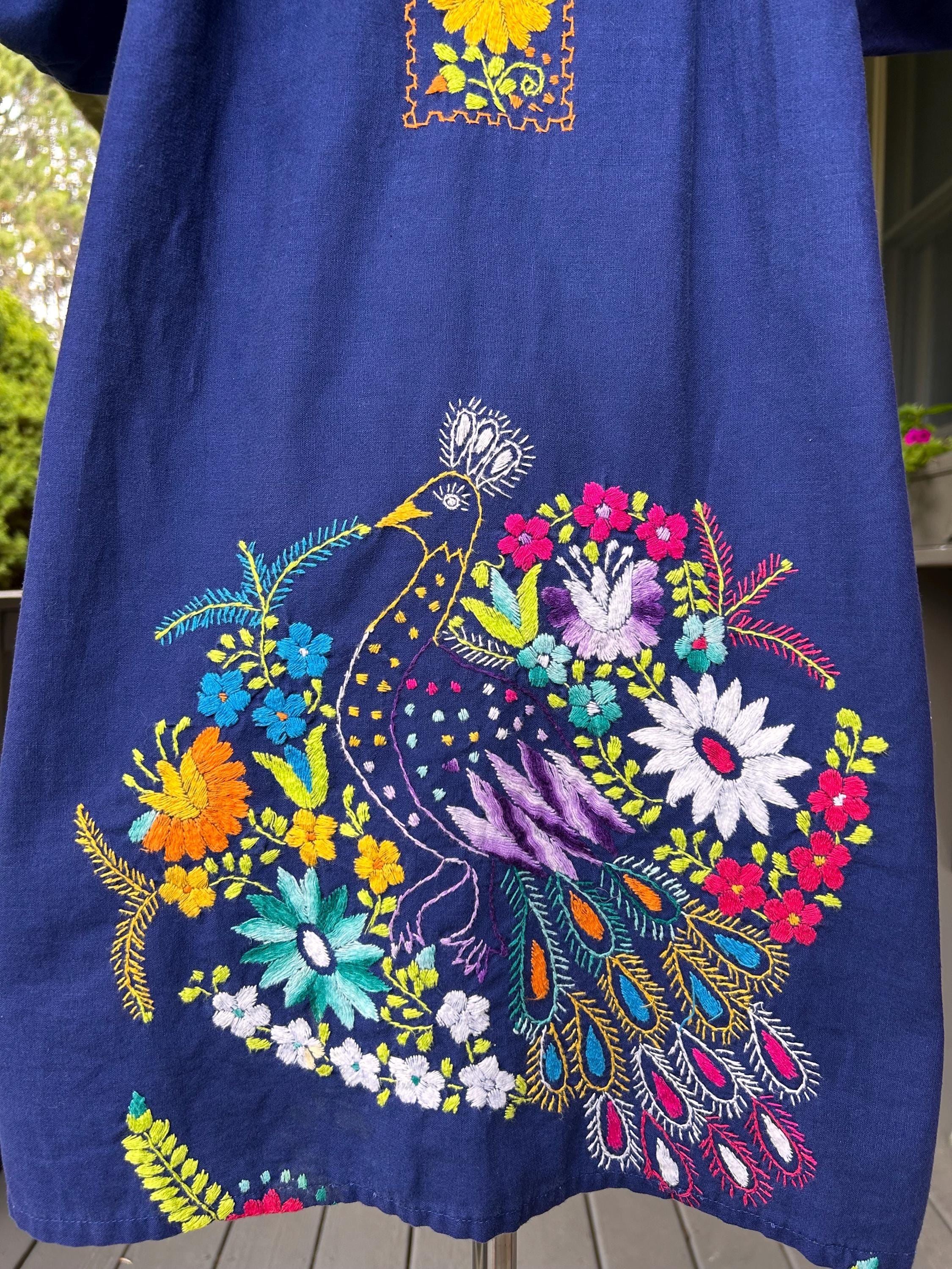 mexican embroidered shift dress 70s Mexican Dress Yellow, Floral, Long Dress, Shift Dress, Square Neck, Short Sleeve, Pullover, Boho, Hippie, Summer, Outfit, ~ 20-01-769