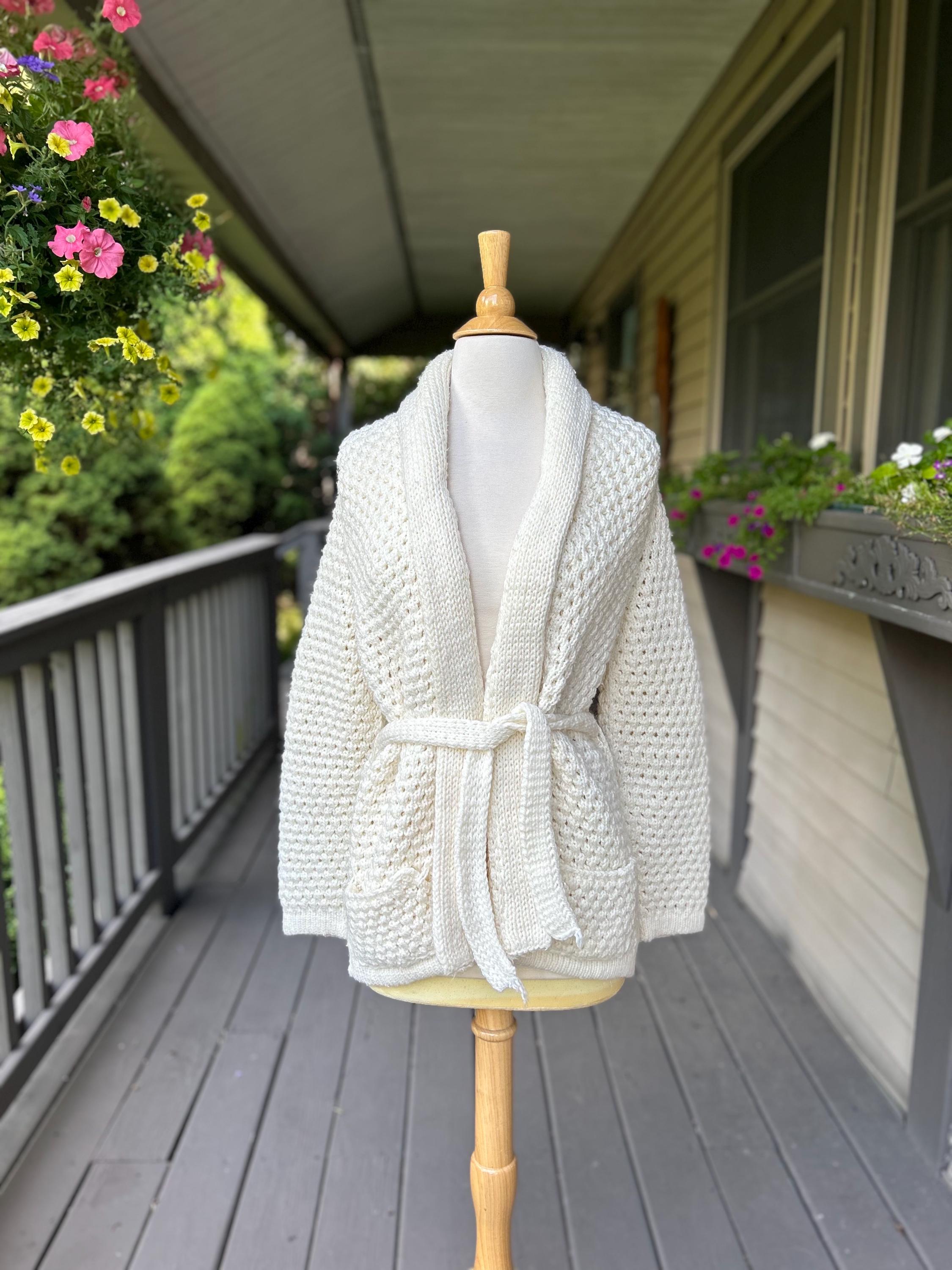 80s Vintage Cream Cardigan - Size XS/S/M - Etsy