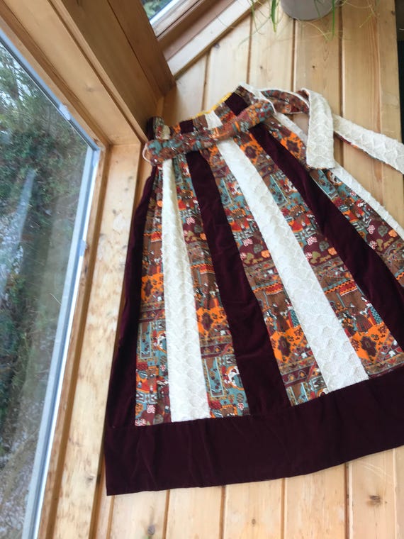 Red Velvet Paneled Chessa Davis Maxi Skirt