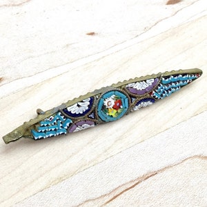 Antique Italian Micro Mosaic Brooch, Repurpose Jewelry Making, Boho Jewelry Design