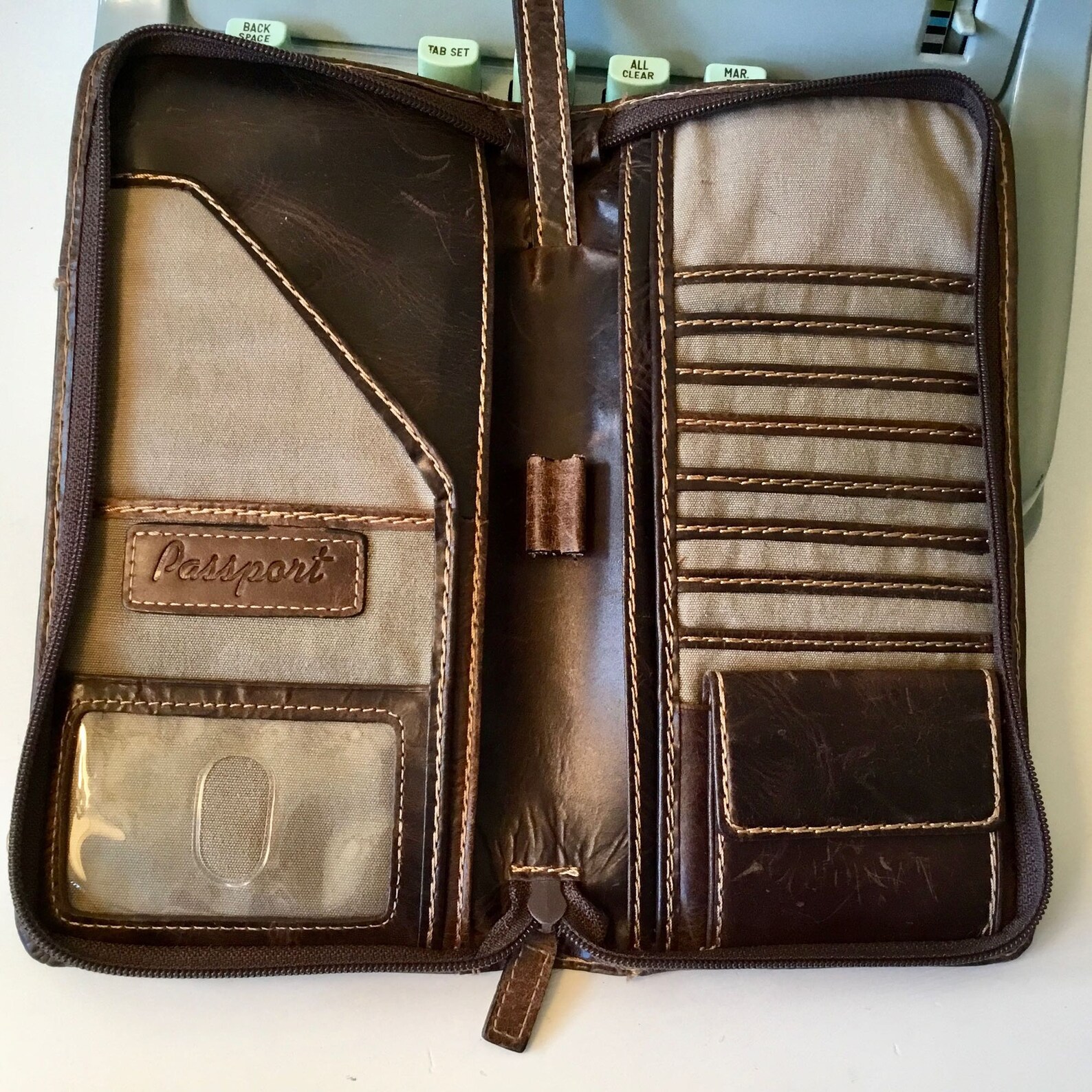 Vintage Fossil Leather Passport Wallet Large Travel Wallet Etsy