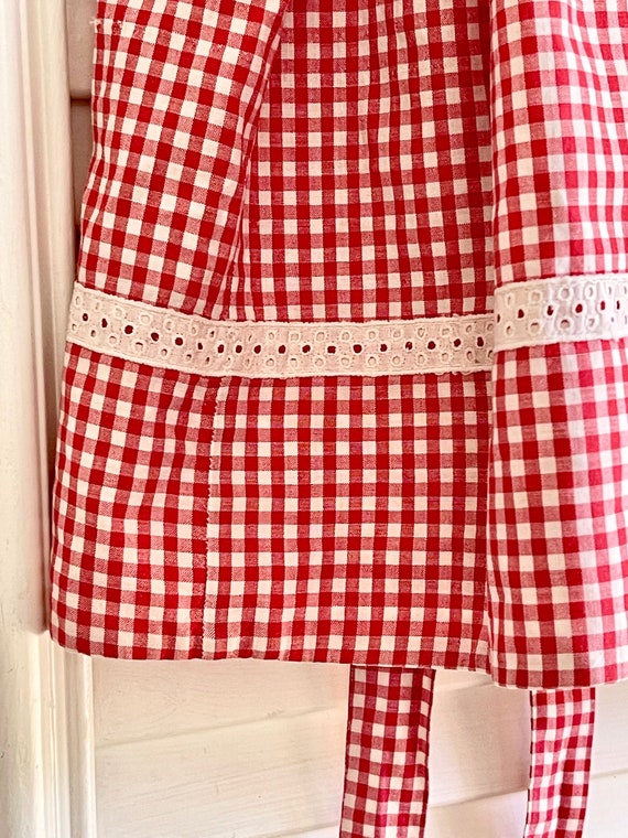 Adorable Vintage Gingham Red and White Check Girl… - image 7