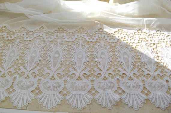 Antique Belgian Lace Curtain Panel 1920s Or 1930s Vintage Etsy