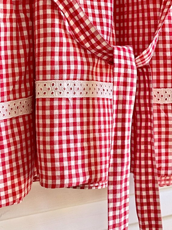 Adorable Vintage Gingham Red and White Check Girl… - image 10