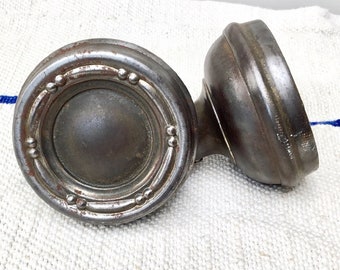 Pair of Antique Doorknobs, Architectural Reclaimed Salvage Hardware