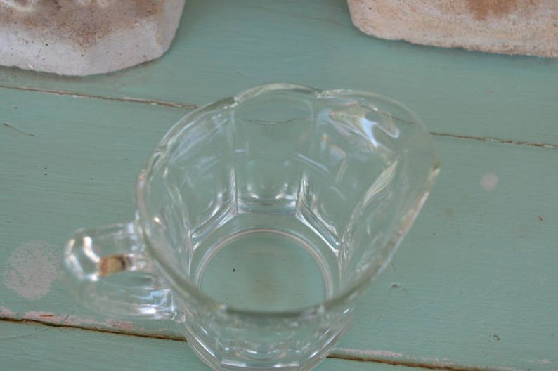 Antique Clear Glass Creamer With Scallop Edge Small Pitcher Etsy