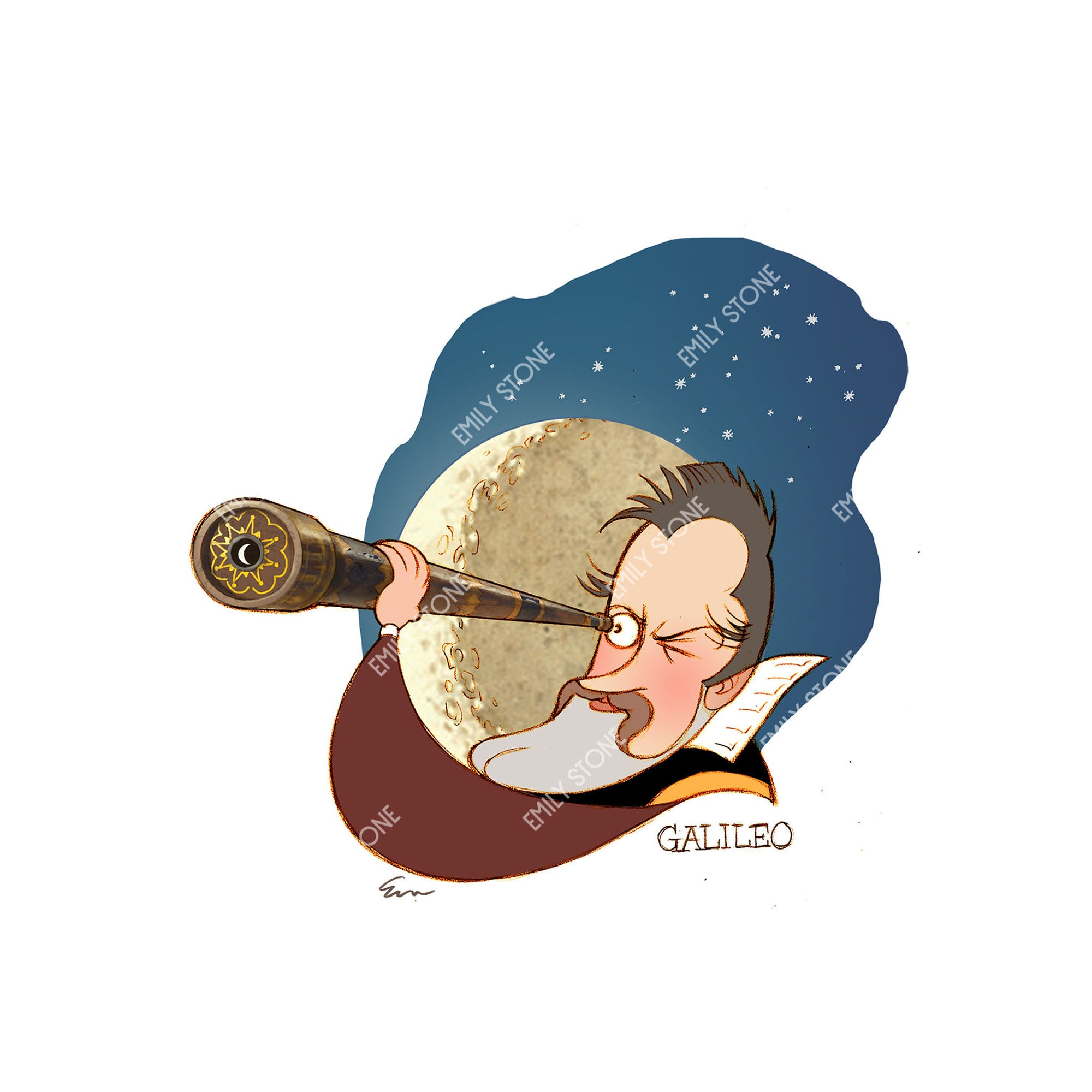 Galileo Galilei Art Print Digital Download 5 X 7