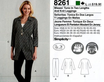 Misses' Wrap Tunic in Two Lengths and Knit Leggings -Simplicity 8261