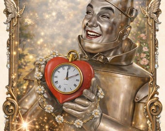 Tin Man's Testimonial Heart ART-Prop with a real working clock