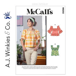 Misses' Square Neck Tops - McCall's M8202