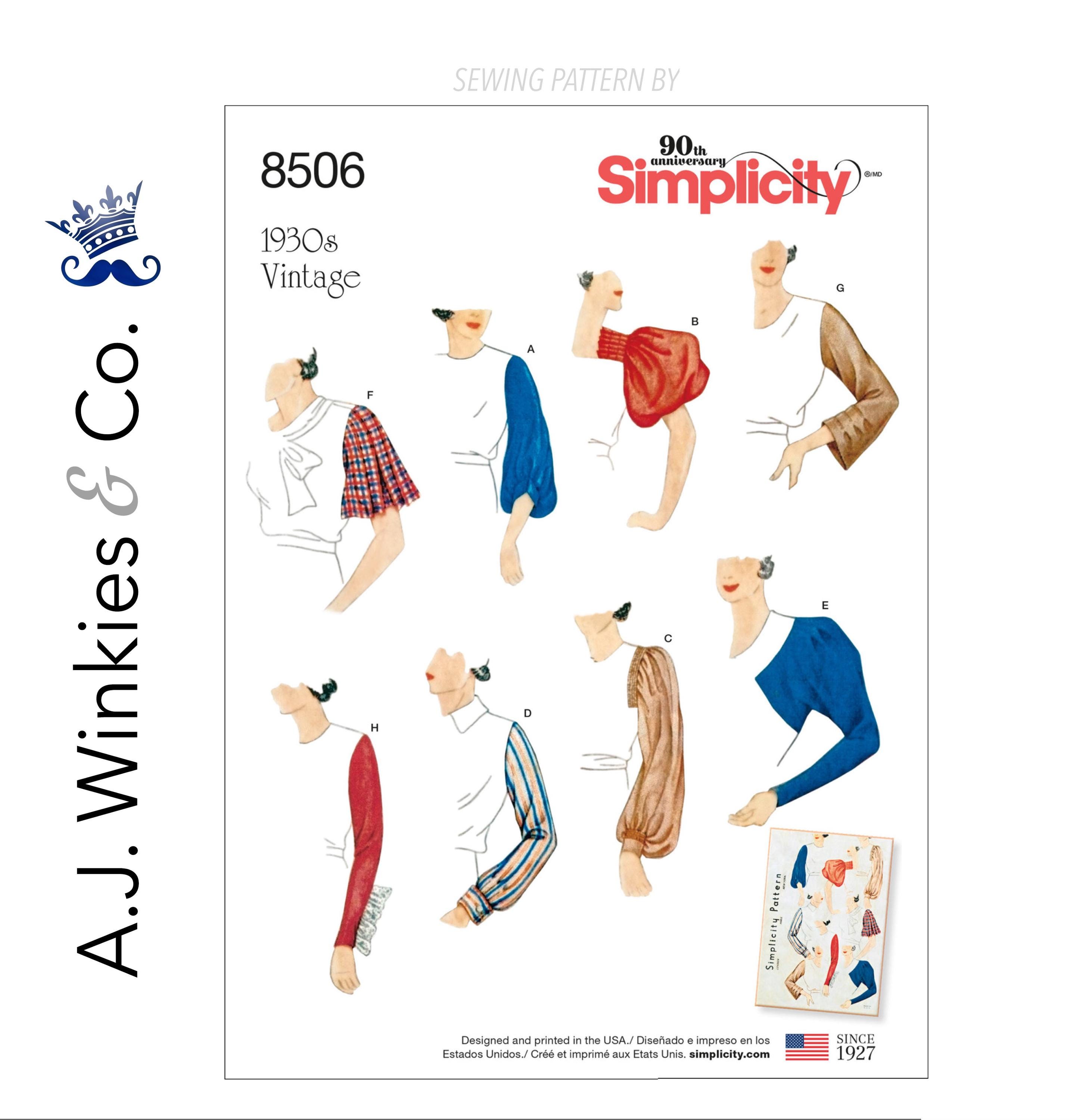 Vintage 1930s Misses Sleeve Styles Set A - Simplicity S8506 - Etsy