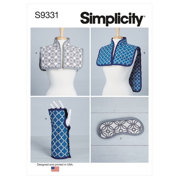 Simplicity S9331 Hot or Cold Shoulder Wraps, Mask and Wrist Wrap