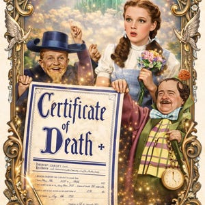 Certificate Of Death Wicked Witch of the East Prop/Replica