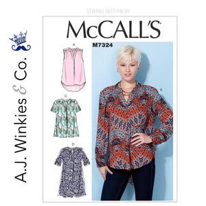 Misses' Half-Placket Tops and Tunic - McCall's M7324